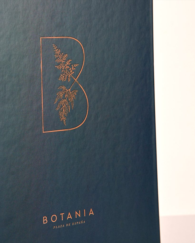 Carta Botania · barniz con reserva UVI