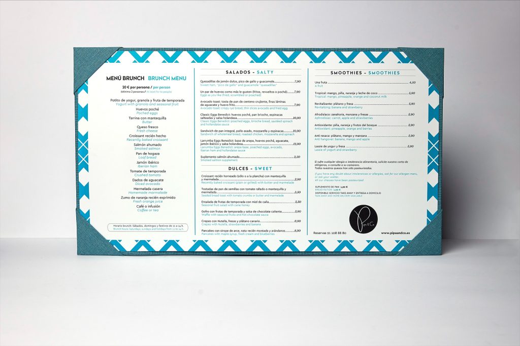 Carta con interiores impresos