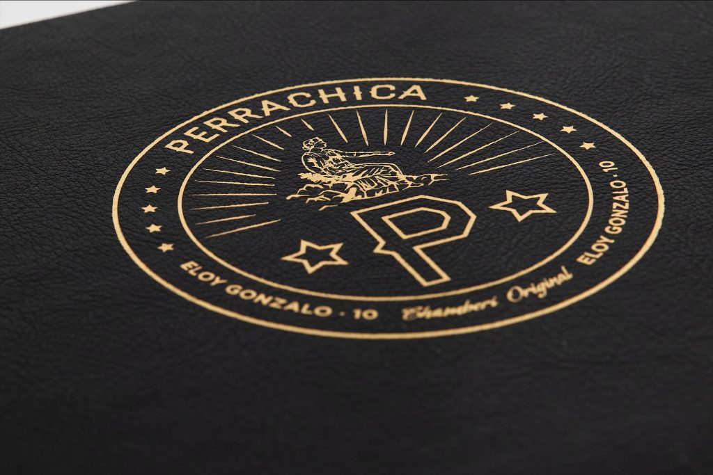 Gold foil on leather