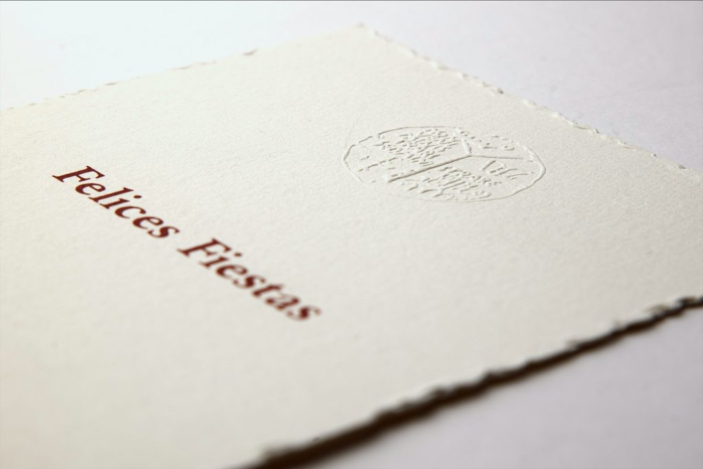 Letterpress greeting card with deckled edge